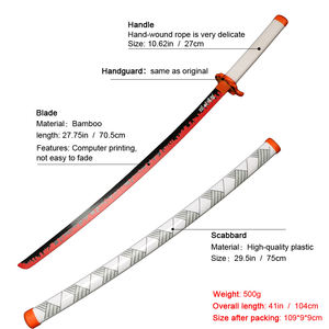 Venta caliente <span class=keywords><strong>Cosplay</strong></span> espada demonio asesino Rengoku Kyoujurou Kimetsu no Yaiba <span class=keywords><strong>Anime</strong></span> espada katana - Product Image 2