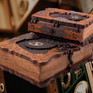 Nuevo juego de regalo de libro mágico de madera DIY superventas con patrones de dragón en caja de artesanías de madera - Product Image 3