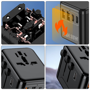อะแดปเตอร์แปลงไฟสำหรับเดินทางทั่วโลก 5 ช่องเสียบ 2 ช่อง USB-A 3 ช่อง Type-C 35W รองรับปลั๊กไฟ EU/UK/AU/US - Product Image 3