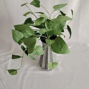 수제 인공 식물 도매 종이 녹색 식물 인기있는 3D 디자인 종이 꽃 공예