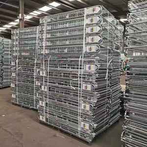 Meilleure qualité, pliable, détachable, entrepôt, logistique, Durable, emboîtable, Transport, palettes, rouleaux, Cages, chariot, à vendre - Product Image 4