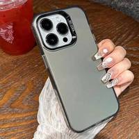 Coque de téléphone portable anti-chute 2-en-1 pour iPhone 17 Pro Max, avec cadre photo IMD coloré et protection de l'appareil photo, coque arrière pour mobile