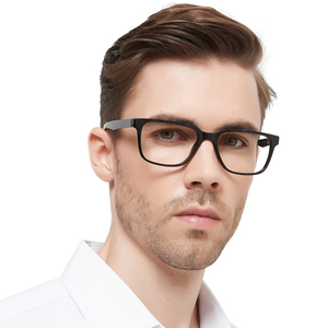 Lunettes <span class=keywords><strong>de</strong></span> lecture rectangulaires anti-lumière bleue pour hommes, noires, transparentes, marron, 3 couleurs au choix - Product Image 2