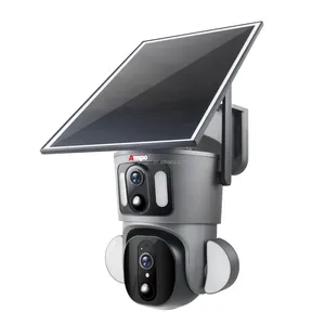 2MP 4MP Dual lens proiettore esterno Wireless telecamera Ip di sicurezza solare telecamera solare per visione notturna Cctv wifi impermeabile all'aperto