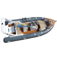 Gather Marine Sport Tender Yacht RIB600 Luxury 6m Rib Boat avec table, sol en teck et console centrale pour les fêtes de famille