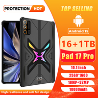 Tablette de jeu Pad 17 Pro 11 pouces 120Hz AMOLED 16 Go de RAM 1 To 108MP Caméra 8000mAh Charge rapide 5G Double SIM GPS Lumières colorées