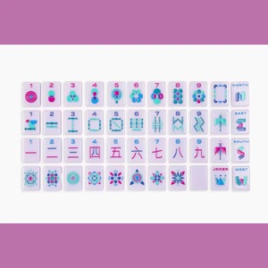 Tuiles de Mahjong américaines en acrylique monocouche de qualité supérieure, série Halo, ligne classique moderne de luxe, couleur lilas, pliables et écologiques - Product Image 1
