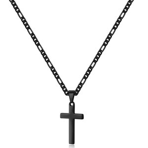 Kalung Liontin Salib Pria dari Baja Anti Karat Berkualitas Tinggi dengan Lapisan Emas 14k Warna Terang, Tidak Mudah Kusam, untuk Pria dan Wanita - Product Image 3