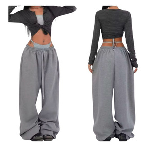 Ropa de calle personalizada <span class=keywords><strong>para</strong></span> mujer, <span class=keywords><strong>pantalones</strong></span> de chándal holgados de gran tamaño, <span class=keywords><strong>pantalones</strong></span> de Hip Hop <span class=keywords><strong>para</strong></span> mujer, <span class=keywords><strong>pantalones</strong></span> de chándal de pierna ancha holgados - Product Image 2