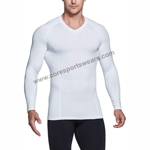 Camisa de compresión de manga larga para hombre, camisa de alta calidad con ajuste elástico, secado rápido, para gimnasio, Fitness, estampado de logotipos personalizado - Product Image 2