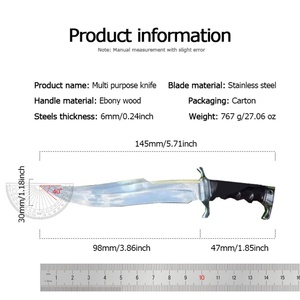 Cuchillo Táctico Personalizable SPARTAN, Hoja Fija de Acero Inoxidable de Alta Calidad, Funda Industrial de Nailon, Madera y Plástico - Product Image 4