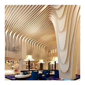 Colore del legno curvo in metallo ondulato alluminio profili del soffitto Pop <span class=keywords><strong>controsoffitto</strong></span> Design per Hall Restaurant Home office Shop - Product Image 5