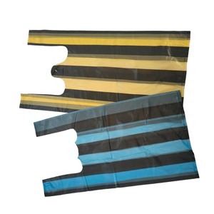 Sacs de courses en plastique HDPE rayés toutes couleurs pour usage quotidien, vente en gros - Product Image 1