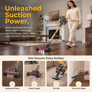 PV22 Cordless <b>Vacuum</b> Cleaner Brushless Motor Strong Suction Stick <b>Handheld</b> for Home Carpet Pet Hair - Product Image 4