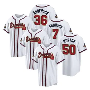 36 Андерсон, бейсбольная форма, Джерси 7 Swanson 50 Morton, Джерси, рубашки 2022