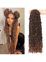 Extensions de cheveux synthétiques ignifuges pré-bouclées en fausses locs papillon souples, faites à la main pour tresses africaines – Vente en gros