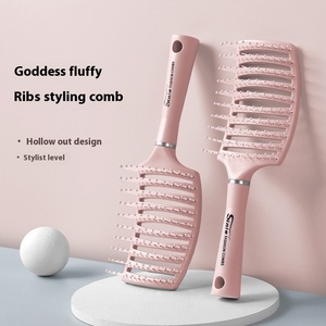 Vente en gros de peigne à cheveux à arc incurvé à neuf côtes pour hommes et femmes, grand rose avec style à l'huile pour un usage domestique - Product Image 1