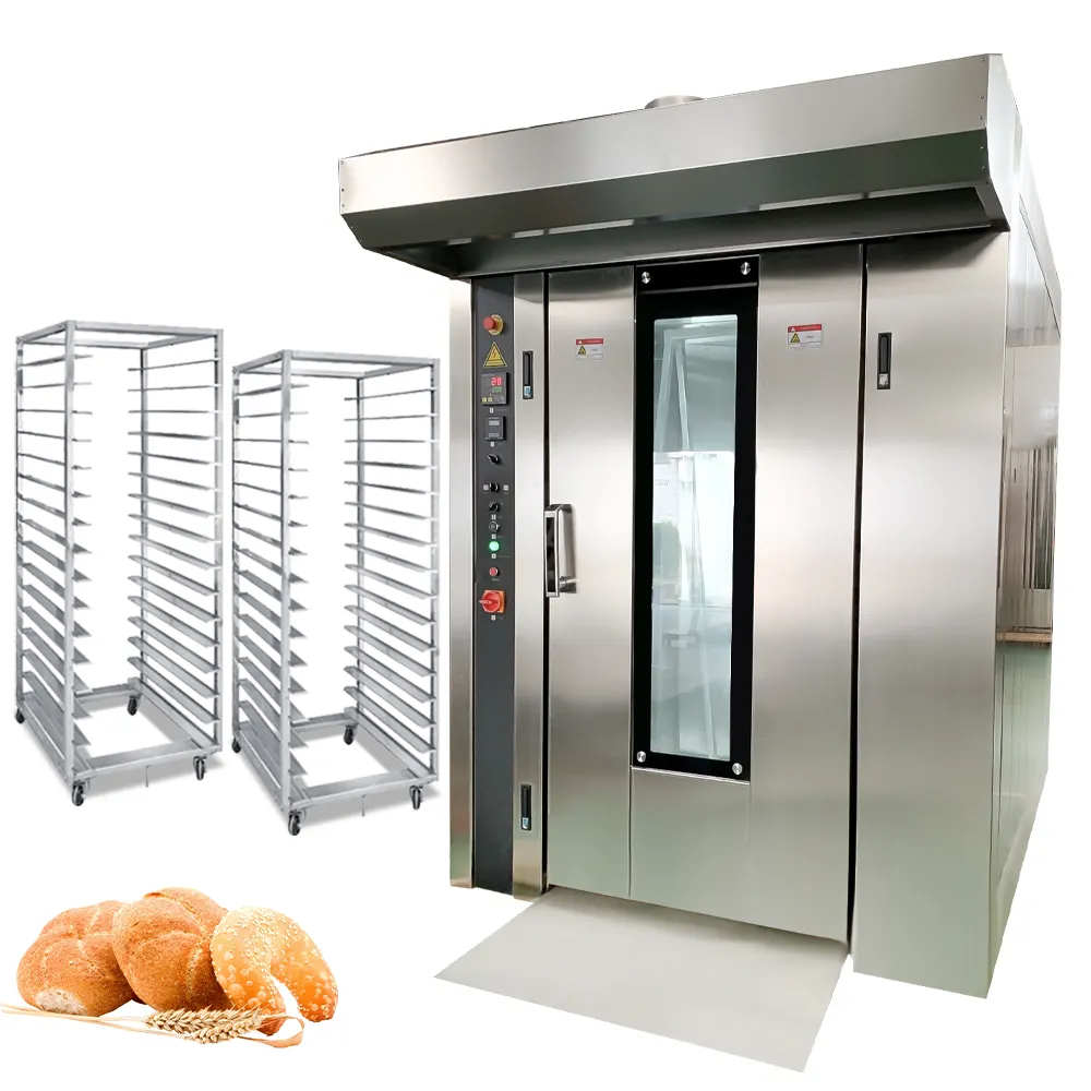 Hot air gas type rotary bakery oven 32/36/38 trays diesel and commercial electric rotary convection baker new oven bakery price
