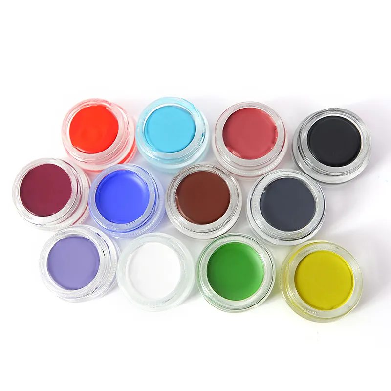 Private Label 12 Colors Waterproof Colorful Vegan Matte Long Lasting Eyeliner Gel