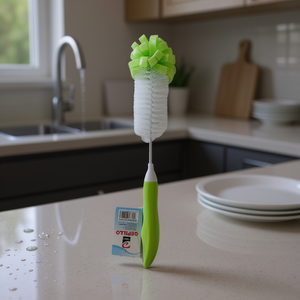 MNJ Kitchen Brush Green Handle With Scrubber Head For Dishwashing Cleaning - Product Image 2