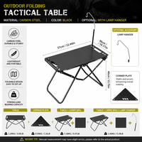 Table pliante rectangulaire en acier au carbone pour l'extérieur, multifonctionnelle, IGT, tactique, glamping, portable, ensemble table-chaise pour pique-nique et camping
