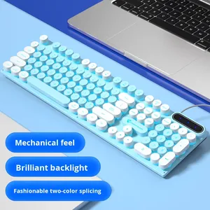 Pk100 104 Phím USB Có Dây LED <span class=keywords><strong>Backlit</strong></span> Bàn Phím Ba Màu Không Thấm Nước Chuyên Dụng E-Thể Thao Chơi Game Các Bộ Phận Máy Tính Cơ Khí - Product Image 3