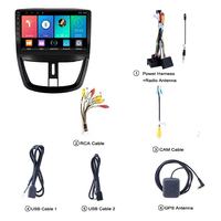 Pour 207 2009-2013, écran tactile Android Auto, caméra 360 AHD, navigation GPS, autoradio 2DIN OEM, CarPlay, radio FM, lecteur multimédia