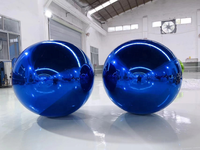Boule à miroir argentée double couche Ballon gonflable en PVC Boule à neige géante réfléchissante Arche étanche Mariage Halloween Noël