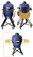 Four à pizza et barbecue au charbon de bois multifonctionnel de luxe moderne en céramique robuste avec revêtement en poudre pour extérieur – Vente en gros