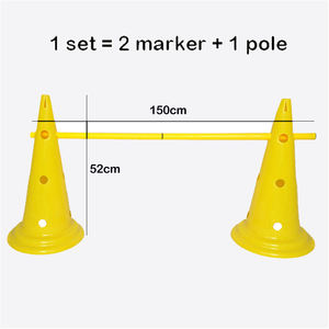 Hurdles d'athlétisme réglables, écologiques et durables en PP orange, cônes d'entraînement et poteaux d'agilité - Product Image 2