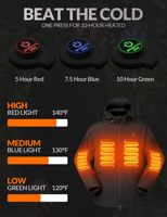 20000mAh Akku-Pack Weiche Fleece Reißverschluss Beheizte Jacke Weste Wasserdicht Winddicht Winter Wärme Herren Damen Snowboarden 7,4V