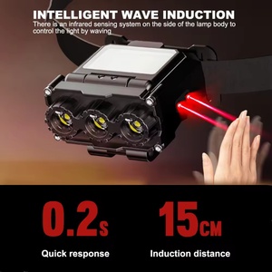 Faro de inducción inteligente, faro delantero de luz roja, <span class=keywords><strong>LED</strong></span> para exteriores, reparación de trabajo nocturno, <span class=keywords><strong>Sensor</strong></span> de movimiento, faro delantero <span class=keywords><strong>LED</strong></span> recargable - Product Image 3