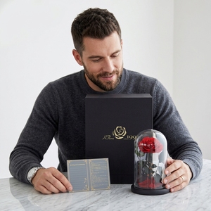 Wholesale Preserved Rose Flower Gift Box Valentine's Eternal Rose <strong>Bouquet</strong> in Glass Dome for Home Decor Gifting <strong>Forever</strong> Roses - Product Image 3