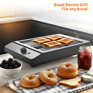 Tostadora plana OEM ODM, resistente, carcasa de acero inoxidable, tostadora de pan de ranura larga para cocina comercial - Product Image 3