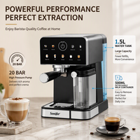 Machine à café expresso intelligente Sonifer SF-3629, professionnelle, 20 bars, écran tactile, pour faire du cappuccino, du latte, usage domestique