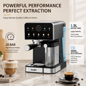Machine à café expresso intelligente Sonifer SF-3629, professionnelle, 20 bars, écran tactile, pour faire du cappuccino, du latte, usage domestique - Product Image 5
