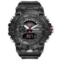 Jam Tangan Sport Diver Pria SMAEL 8040 Quartz Digital Movement 5ATM Tahan Air Luminous Chronograph Alarm Stop Watch