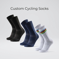 Chaussettes de cyclisme entièrement personnalisées en tricot, longueur mi-mollet, respirantes, rembourrées, pour hommes et femmes, en nylon, à compression, pour la course à pied et le vélo