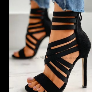 Sexy Cross Thin Strap Ladies High Heeled Sandals Classy Ankle Thong Women Dress Shoes - Product Image 1