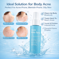 Spray Corporel Exfoliant BHA à 2% d'Acide Salicylique pour l'Acné du Dos, les Points Noirs et les Pores Obstrués – Marque Blanche OEM ODM