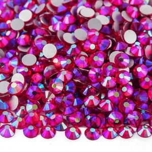 OLeeya Strass en vrac, Strass en verre brillant AB, Cristaux à dos plat non thermocollants, Strass AB pour la décoration DIY - Product Image 3