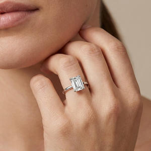 Nuevo Anillo Clásico Solitario de Esmeralda con Halo de Diamantes Cultivados en Laboratorio, 1.5 Quilates, Plata de Ley 925, Certificado IGI, para Boda, Fiesta, Aniversario - Product Image 5