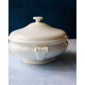 Bol à légumes en porcelaine blanche française Daniele F., grand modèle, design bohème et moderne, vaisselle en émail poli, nouveauté Orienta - Product Image 1