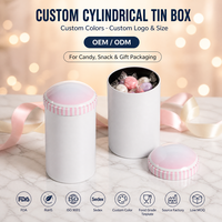 Boîte en étain cylindrique personnalisée avec couvercle bombé, design dégradé rose pour bonbons, collations, emballage cadeau, logo personnalisé OEM ODM