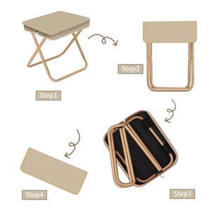 Tabouret de camping pliable, chaise d'extérieur portable, design minimaliste carré en aluminium, pour la pêche, le pique-nique, grande taille, pliable - Product Image 3