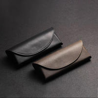 Étui à lunettes de soleil rétro haut de gamme pour hommes et femmes, fabriqué en cuir d'agneau, artisanat fait main, élégant, portable, résistant à la pression
