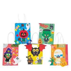 Bolsas de papel para Halloween Trick or Treat Halloween Sweet Goodie Bags Favores de fiesta de Halloween Bolsas de regalo con asas retorcidas - Product Image 1