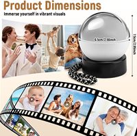 Lámpara Esfera de Memoria, Bola de Cristal con Reproductor de Video, Esfera de Recuerdos Personalizable con Fotos y Videos, Regalo para Acción de Gracias y Navidad