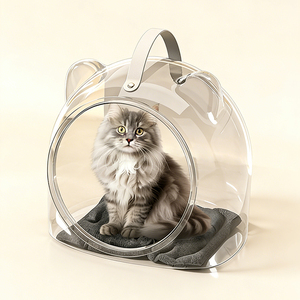 Cave pour animaux <span class=keywords><strong>de</strong></span> compagnie entièrement transparente, vue à 360 degrés, <span class=keywords><strong>maison</strong></span> pour chats et chiens avec poignée, portable, nid <span class=keywords><strong>de</strong></span> repos pour petits animaux - Product Image 5