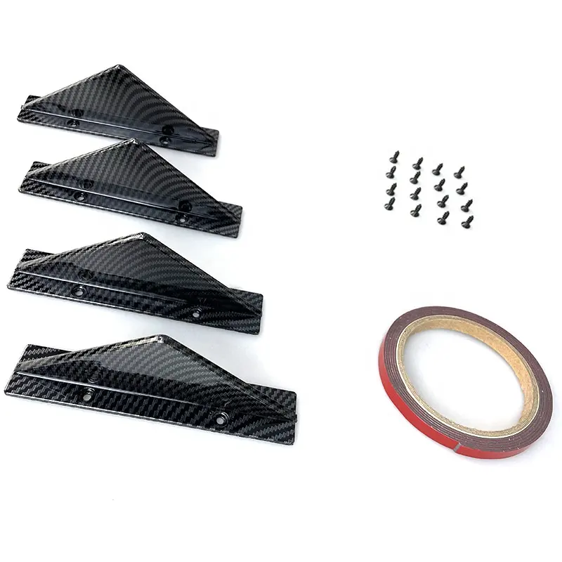 Aileron de voiture Diffuseur de pare-chocs arrière Séparateur de lèvres Aspect fibre de carbone Ailerons de requin Brillant